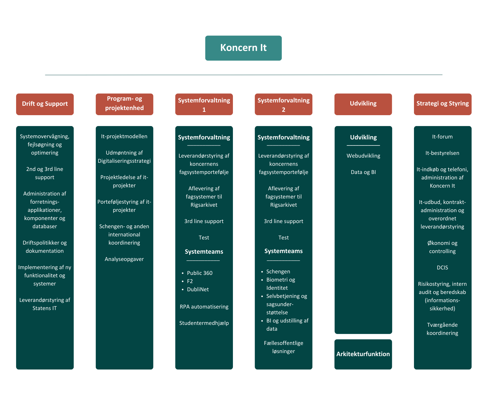 Koncern It organisationsdiagram